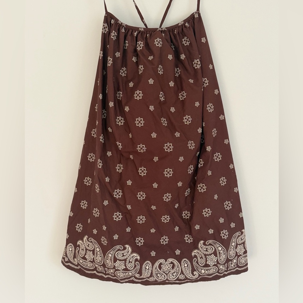 Little Moon Brown Patterned Mini Dress